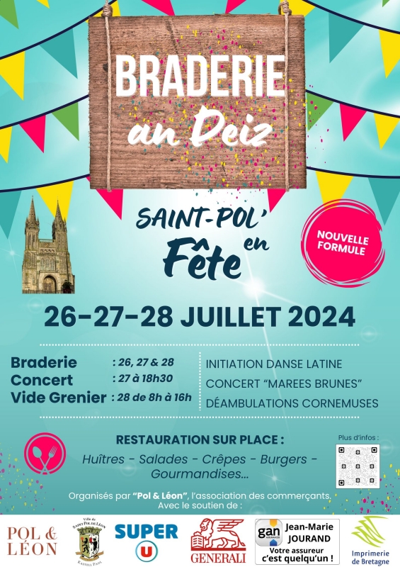 Braderie an Deiz : 3 jours de Fête à Saint-Pol-de-Léon les 26-27-28 juillet 2024 en Finistère, Nord-Bretagne